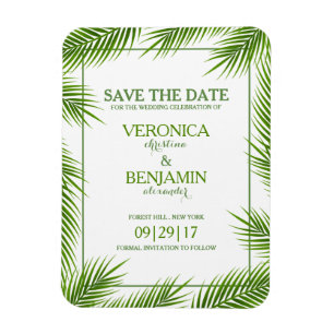 Palm Blätter Tropical Beach Hochzeit Save the Date Magnet