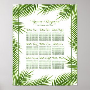 Palm Blätter Tropical Beach Hochzeitskarte Poster