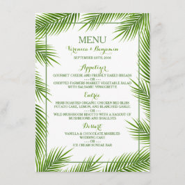 Palm Blätter Tropical Beach Wedding Menü Menükarte