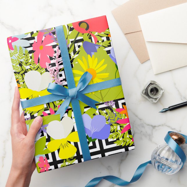 Palm Blätter und Blume Geschenkpapier (Von Creator hochgeladen)