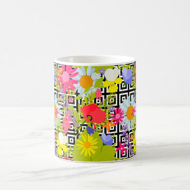 Palm Blätter und Blume Kaffeetasse (Von Creator hochgeladen)