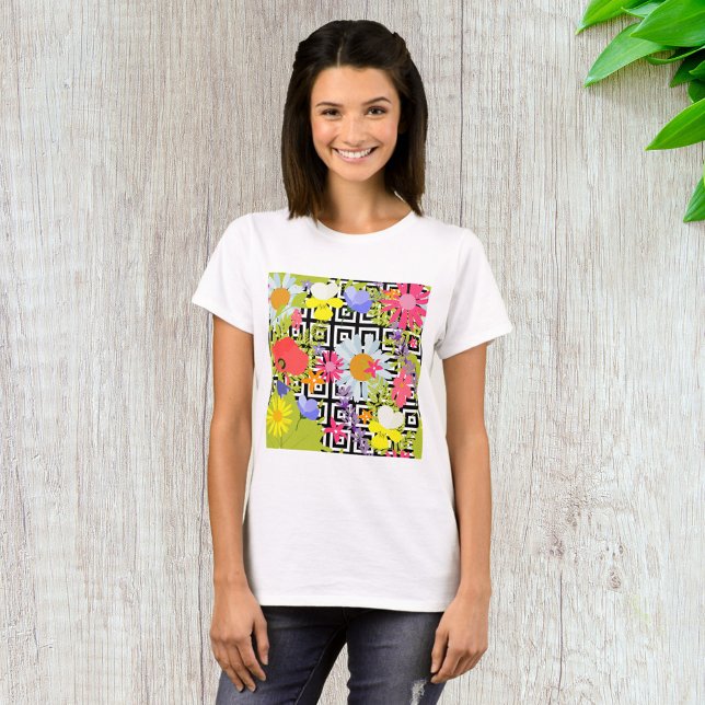 Palm Blätter und Blume T-Shirt (Von Creator hochgeladen)