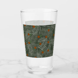 Palm-Blätter und Orangen Glas