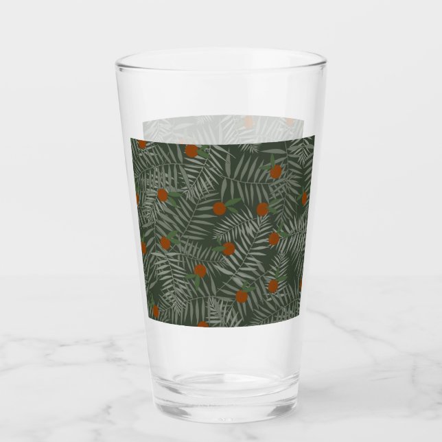 Palm-Blätter und Orangen Glas (Vorderseite)