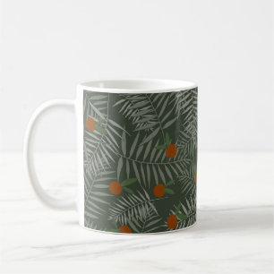Palm-Blätter und Orangen Kaffeetasse