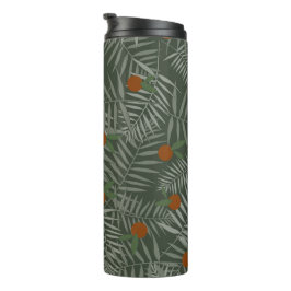 Palm-Blätter und Orangen Thermosbecher