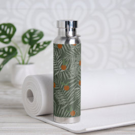 Palm-Blätter und Orangen Trinkflasche