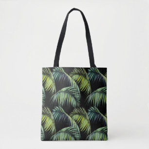 Palm Blätter: Watercolor Schwarz Hintergrund.