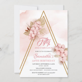 Palm Blush Orchid Gold Fifty und Fabulos getrockne Einladung