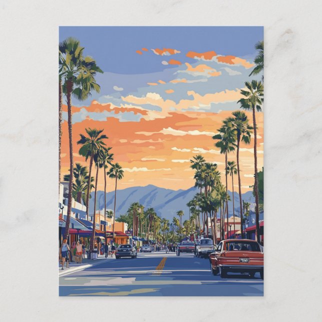 PALM CANYON DRIVE-PALM SPRINGS CA Postcard Postkarte (Vorderseite)