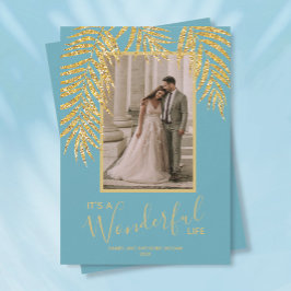 Palm Christmas Tropical Foto Feiertagskarte