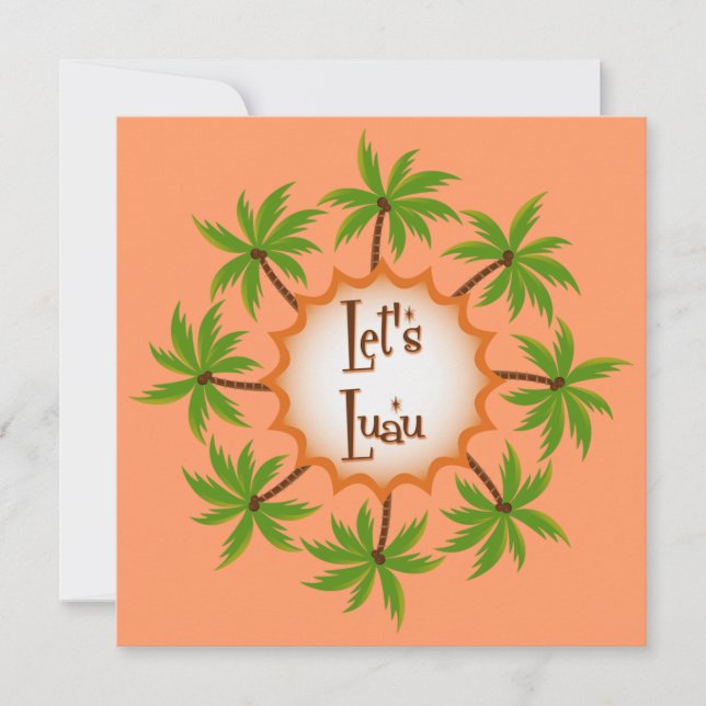 Palm Circle Luau Einladung (Vorderseite)