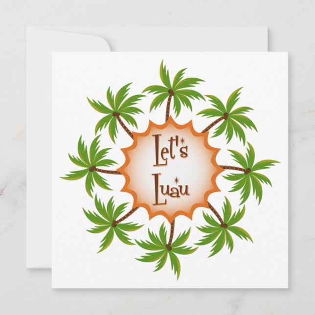 Palm Circle Luau Einladung (Vorderseite)