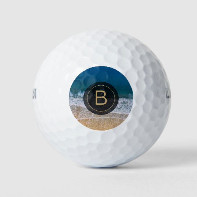 Palm Coast Blue Sea Sandstrand Florida Golfball (Vorderseite)