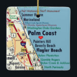 Palm Coast FL Map Keramikornament<br><div class="desc">Palm Coast Florida Weihnachtsschmuck mit Vintagen Straßenkarten gemacht.</div>