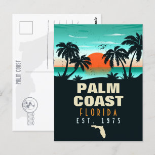 Palm Coast Florida Flagler Vintage Retro Sonnenunt Postkarte