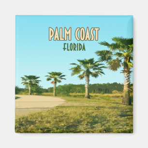 Palm Coast Florida Palmen Vintage Magnet