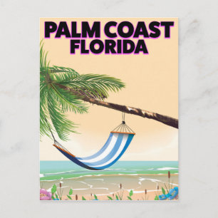 Palm Coast Florida Reiseplakat. Postkarte