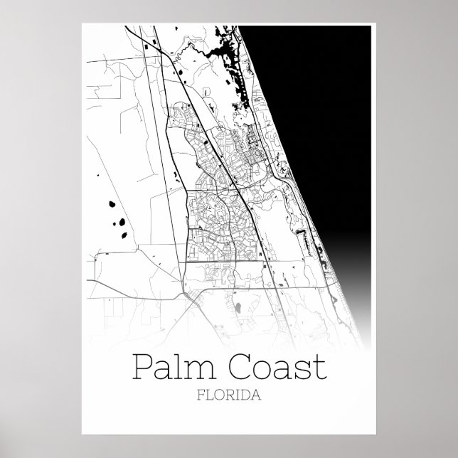 Palm Coast Map - Florida - City Map Poster (Vorne)