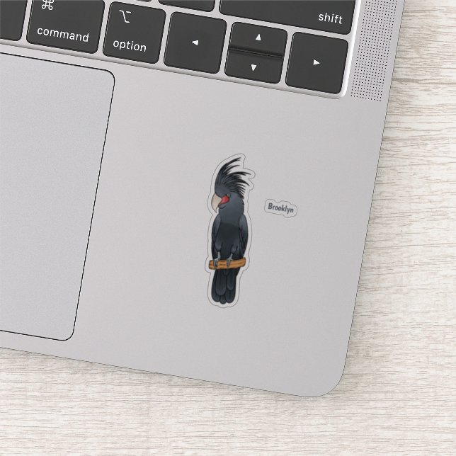 Palm Cockatoo Vogel Cartoon Illustration Aufkleber (Ausschnitt)