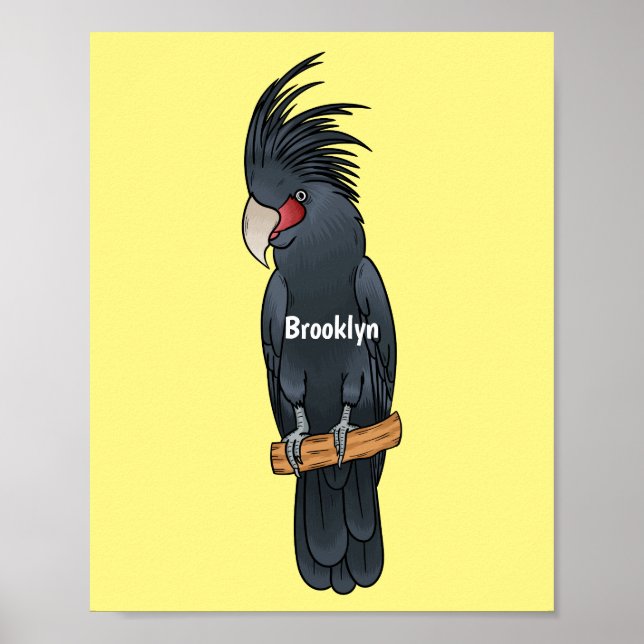 Palm Cockatoo Vogel Cartoon Illustration Poster (Vorne)
