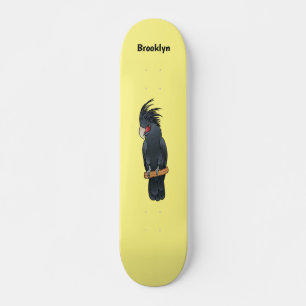 Palm Cockatoo Vogel Cartoon Illustration Skateboard