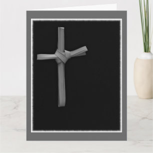 Palm Cross auf schwarz, Minimalistisch Religious Karte