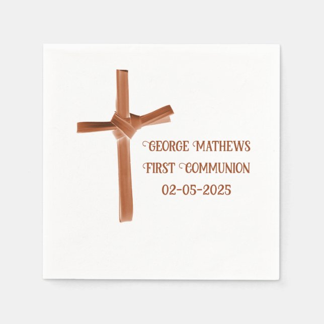 Palm Cross personalisiert Serviette (Vorderseite)