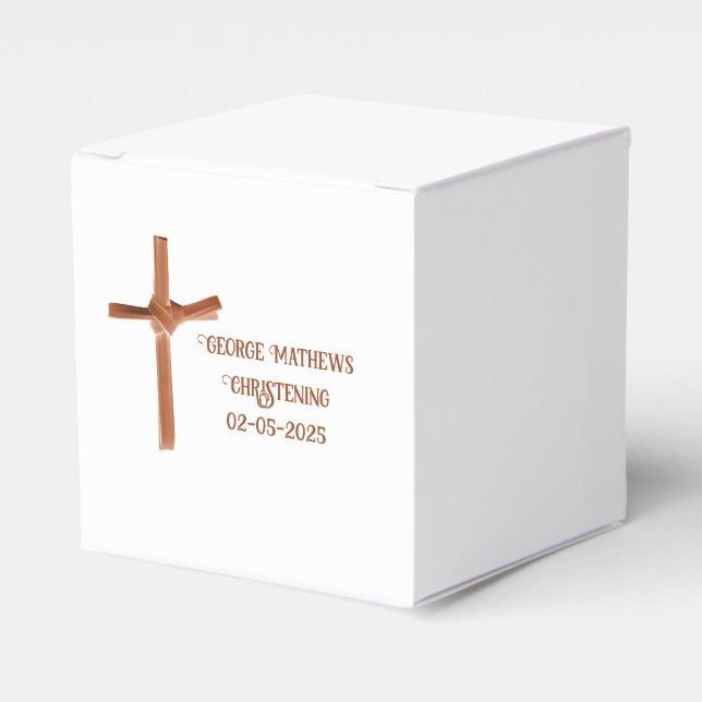 Palm Cross Personalisierte Favoriten für Taufe Geschenkschachtel (Vorderseite)