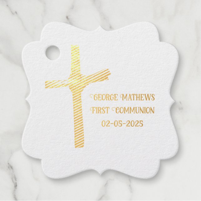 Palm Cross Personalisierte Kommune, Taufe Geschenkanhänger (Vorderseite)