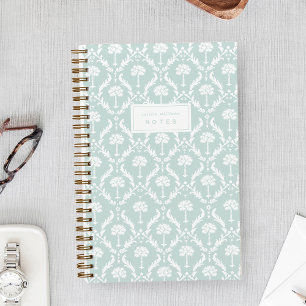 Palm Damast Personalisiertes Notizbuch   Seaspray