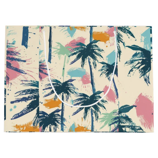 Palm Decorated Gift Bag Große Geschenktüte (Vorderseite)