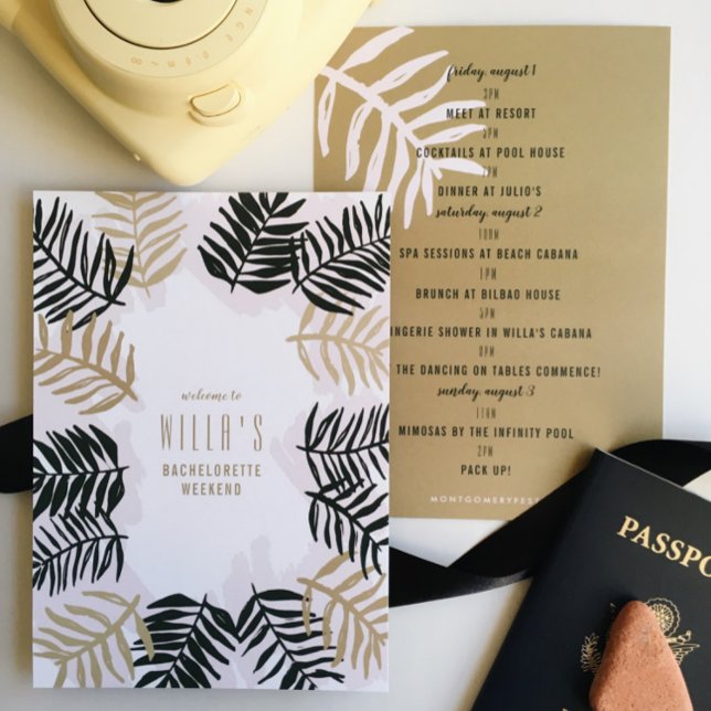 Palm Entaway Tropischer Junggeselinnen-Abschied Einladung (Von Creator hochgeladen)