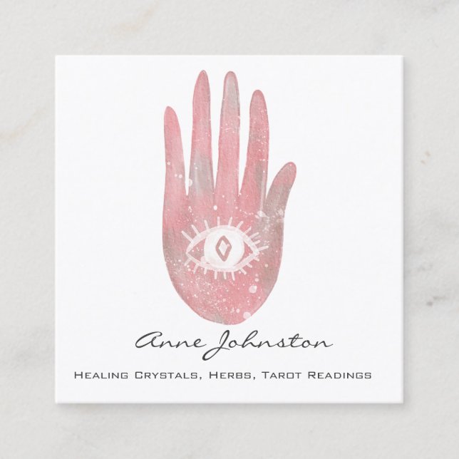 Palm & Eye Square Business Card Quadratische Visitenkarte (Vorderseite)