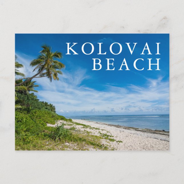 Palm Fringed Kolovai Beach Postkarte (Vorderseite)