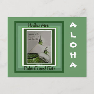 Palm Frond Fish Collectious Haiku Art Postcard Postkarte