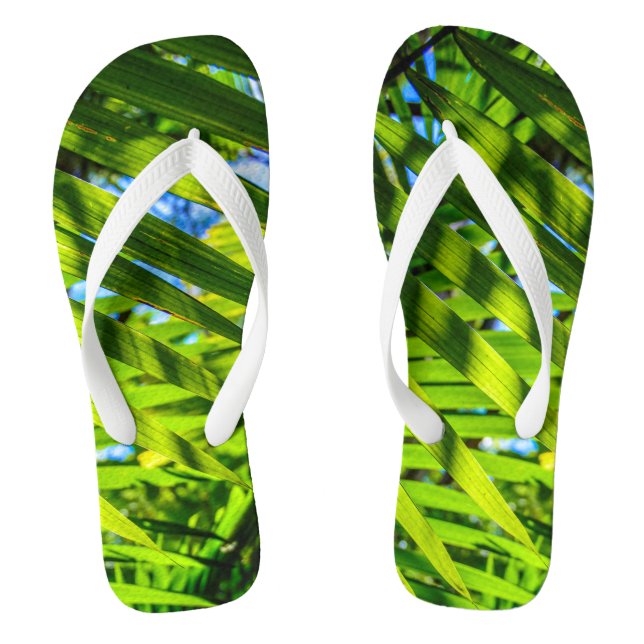 Palm Fronds, Grove Farm, Kauai, Hawaii Flip Flops (Fußbett)