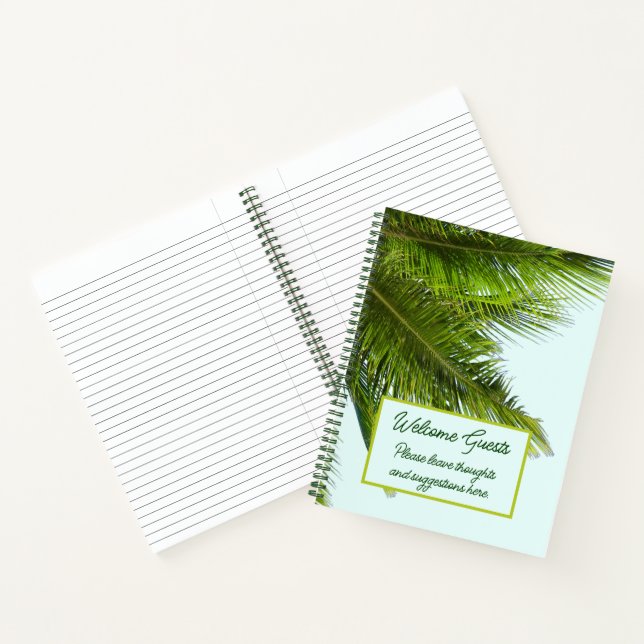 Palm Fronds Willkommen Vermietung Notizbuch (Innenseite)