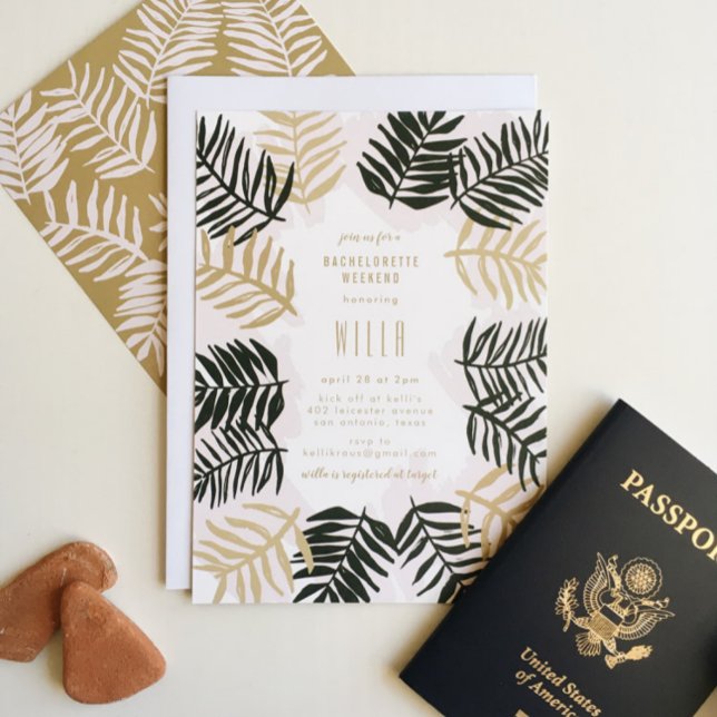 Palm Getaway Tropischer Junggeselinnen-Abschied Einladung (Von Creator hochgeladen)