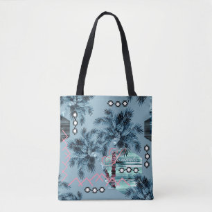 Palm Hawaiian blau schwarzes Monogramm personalisi