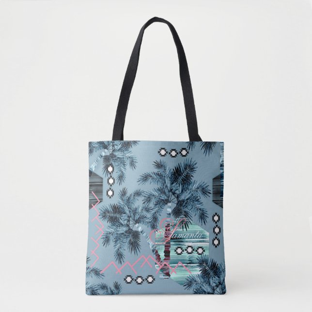 Palm Hawaiian Blue Monogram personalisiert (Vorderseite)