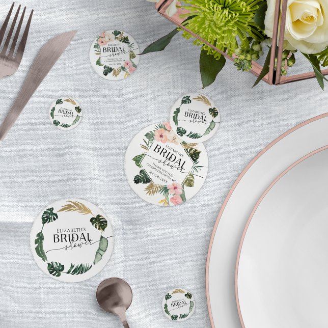 Palm Hibisken Tropisches Brautparty Konfetti (Von Creator hochgeladen)