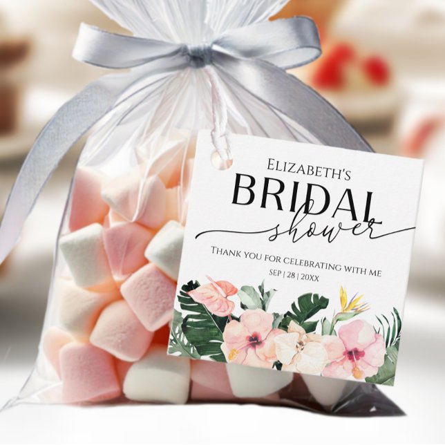 Palm Hibiskus Tropical Brautparty vielen Dank Geschenkanhänger (Von Creator hochgeladen)