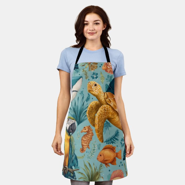 Palm Island All-Over Print Schürze Geschenk (Getragen)