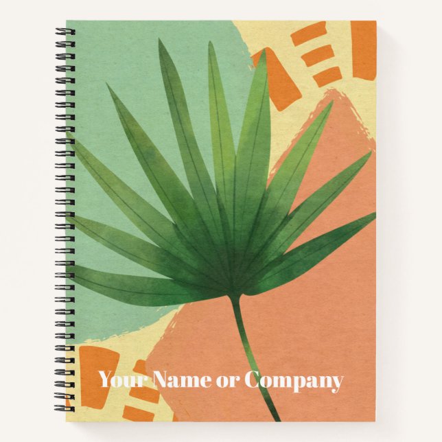 Palm Leaf Abstrakte Formen Notizbuch (Vorderseite)