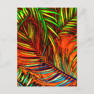 Palm Leaf Art Dschungel Feuerstelle bearbeiten Postkarte