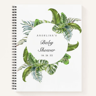 Palm Leaf Babydusche Geschenkliste Notizbuch