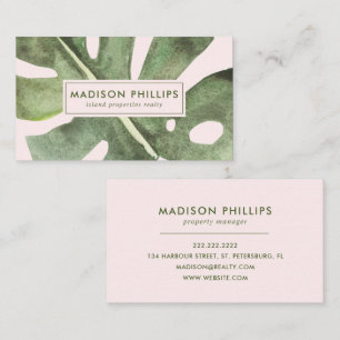 Palm Leaf Beach Vacation Rental Property Realtor Visitenkarte