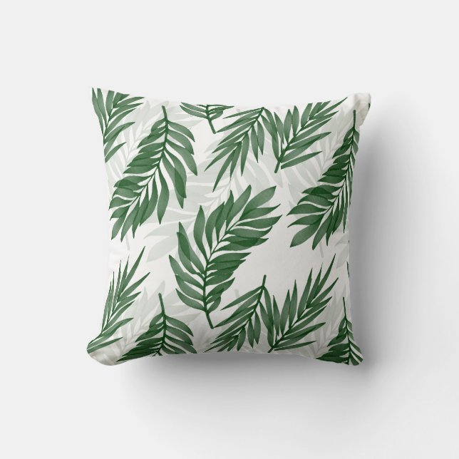 Palm Leaf Design Watercolor Kissen (Vorderseite)