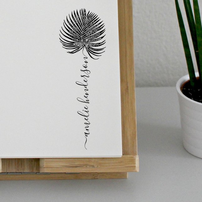 Palm Leaf Eleganter Signature-Individuelle Name Permastempel (Von Creator hochgeladen)